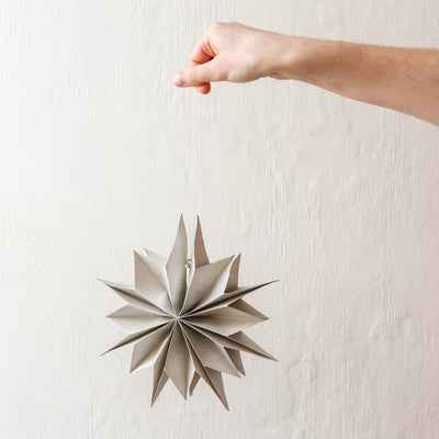 20cm 'Capella' Paper Star - Pearl