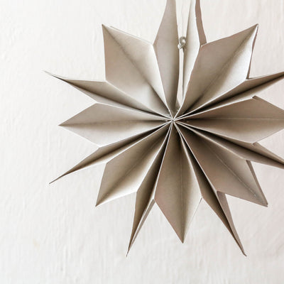 20cm 'Capella' Paper Star - Pearl