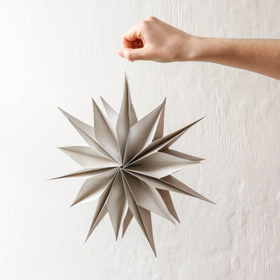 30cm 'Capella' Paper Star - Pearl