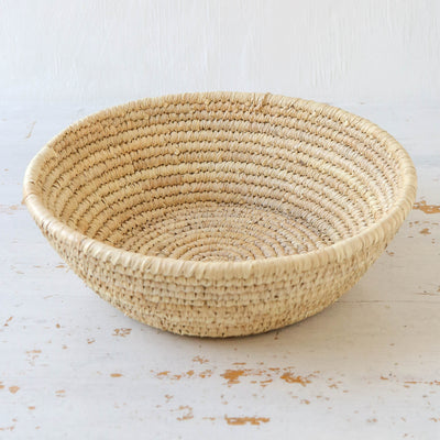 Woven Palm Leaf Bread Basket