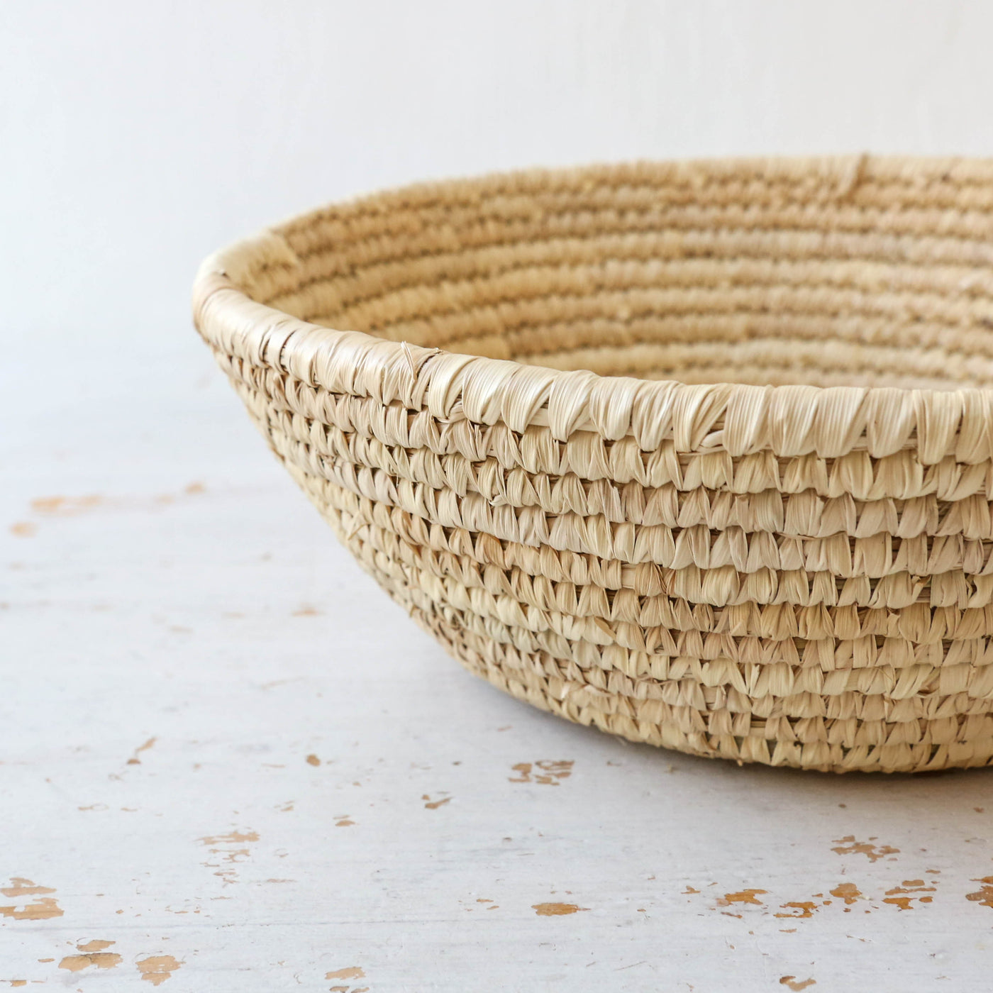 Woven Palm Leaf Bread Basket
