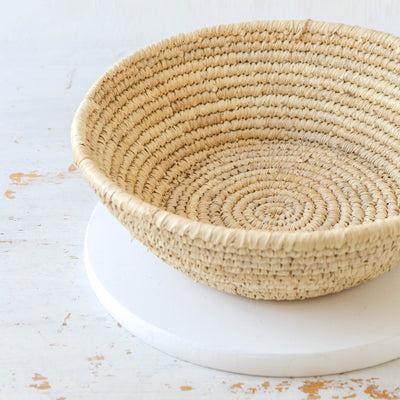 Woven Palm Leaf Bread Basket