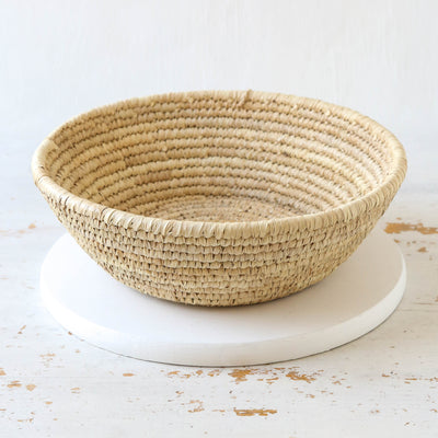 Woven Palm Leaf Bread Basket