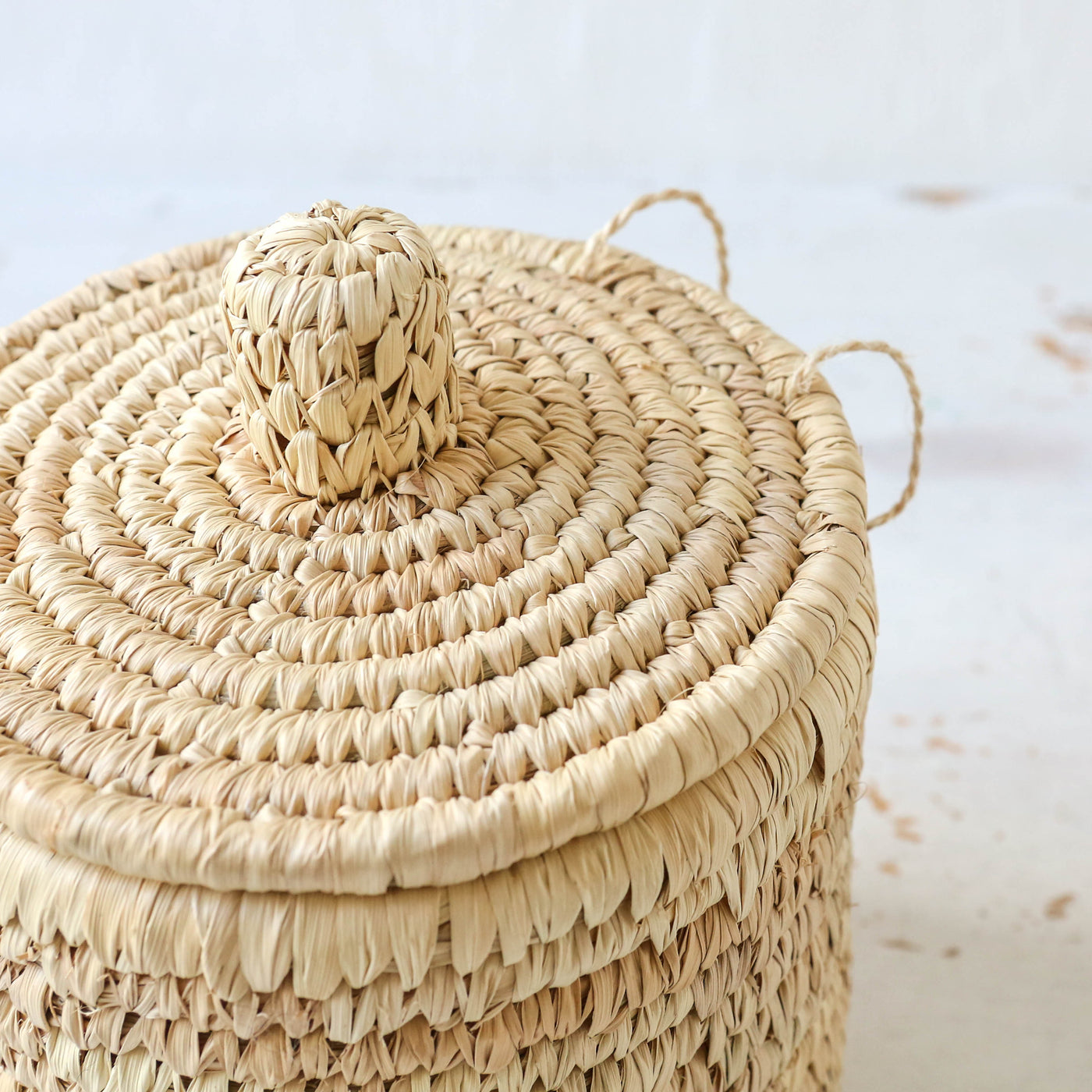 Palm Lidded Storage Basket - Small