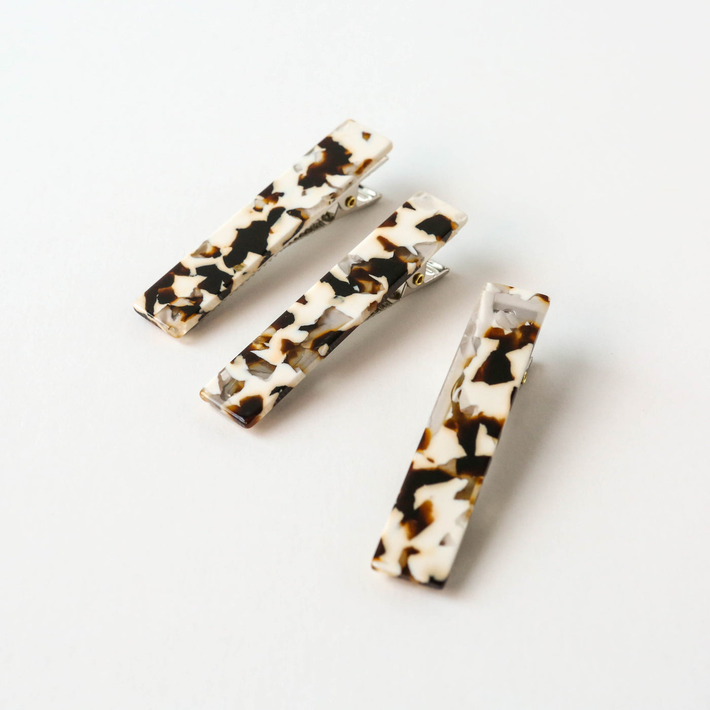 'Flora' Hair Clip Trio in Coco Cream
