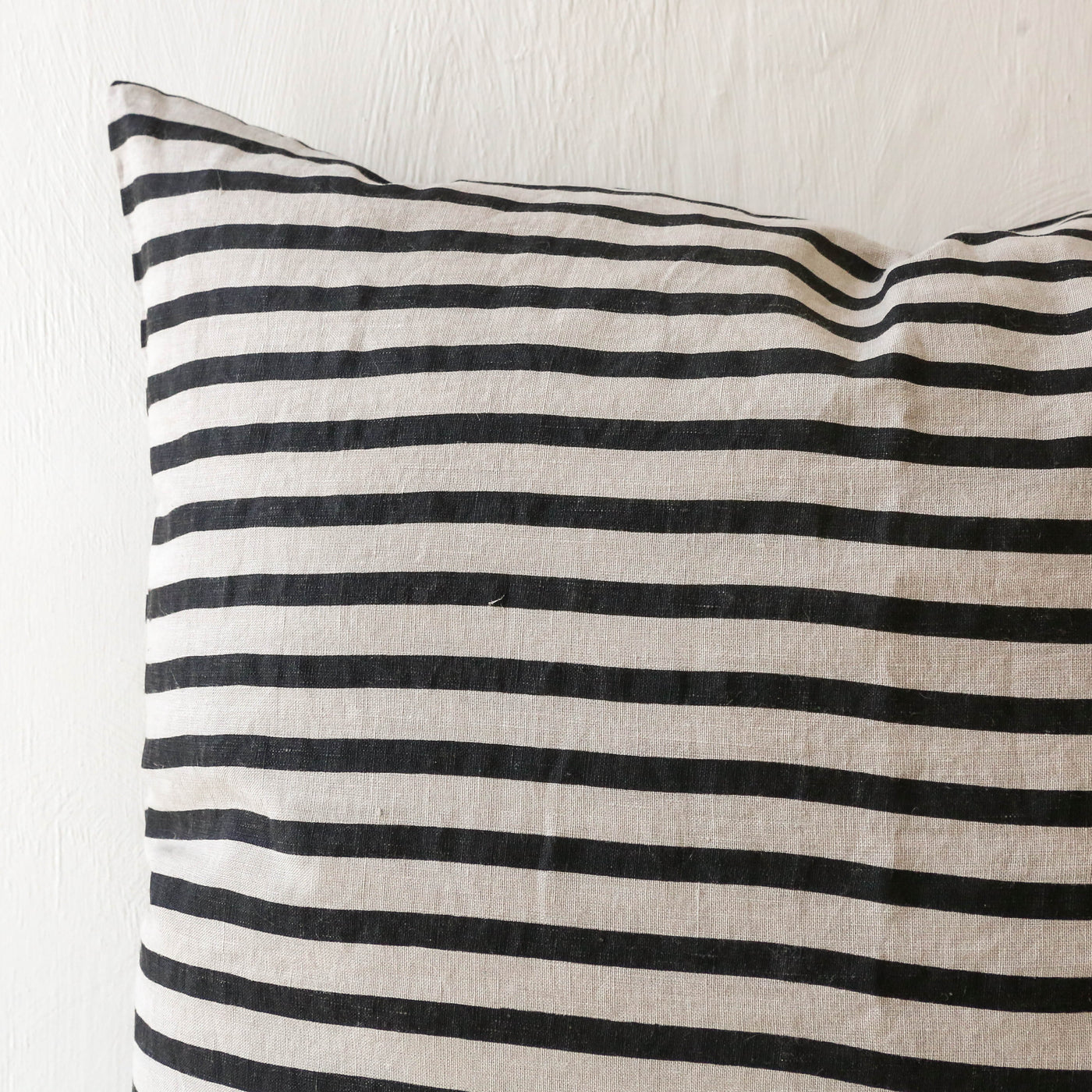 SALE Linen Cushion Cover - Black and Grey Stripe 60x60cm