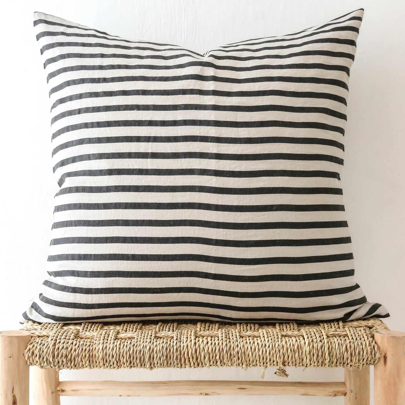 Linen stripe pillow cheap