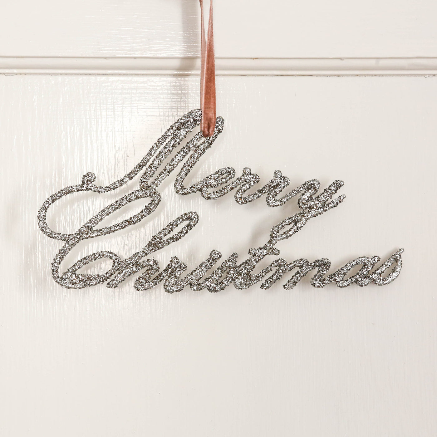Silver Merry Christmas Hanging Ornament