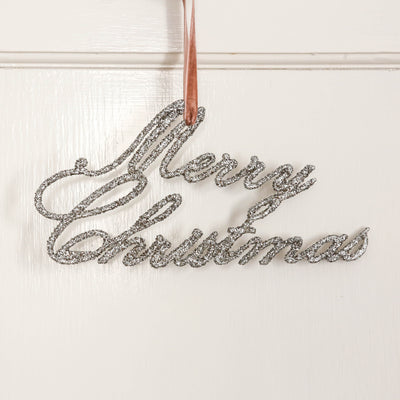 Silver Merry Christmas Hanging Ornament