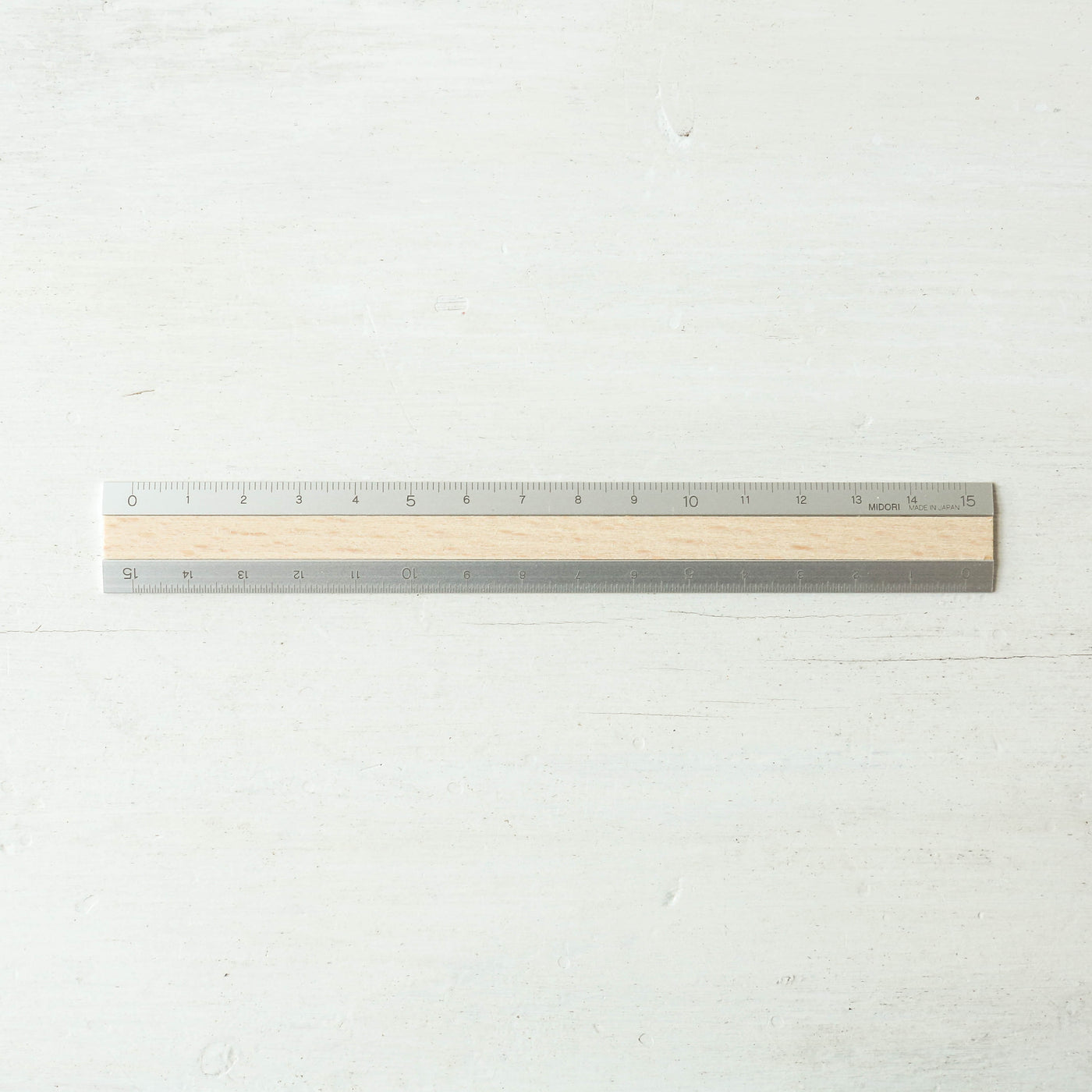 15cm Aluminium & Wood Ruler