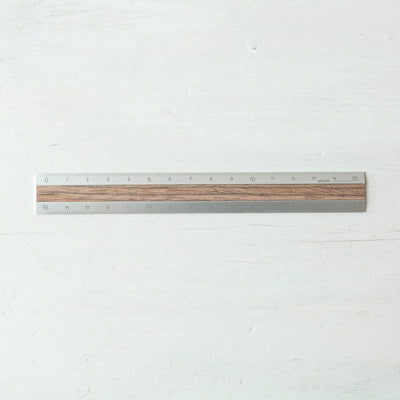 15cm Aluminium & Wood Ruler