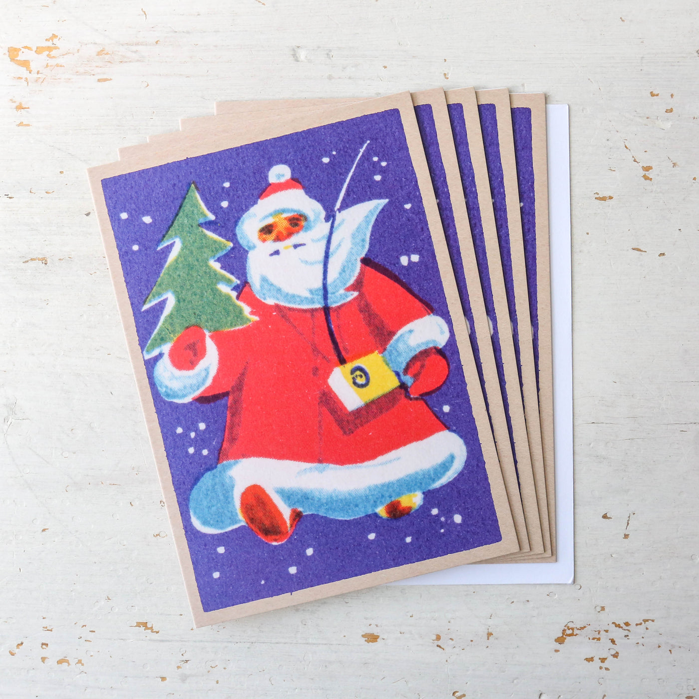 'Santa Claus is Coming to Town' Vintage Matchbox Card Pack of 5