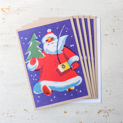 'Santa Claus is Coming to Town' Vintage Matchbox Card Pack of 5