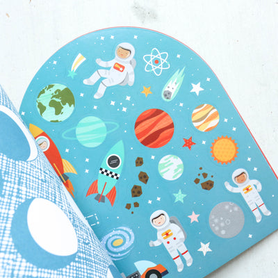 Colouring Book with Stickers - Outer Space