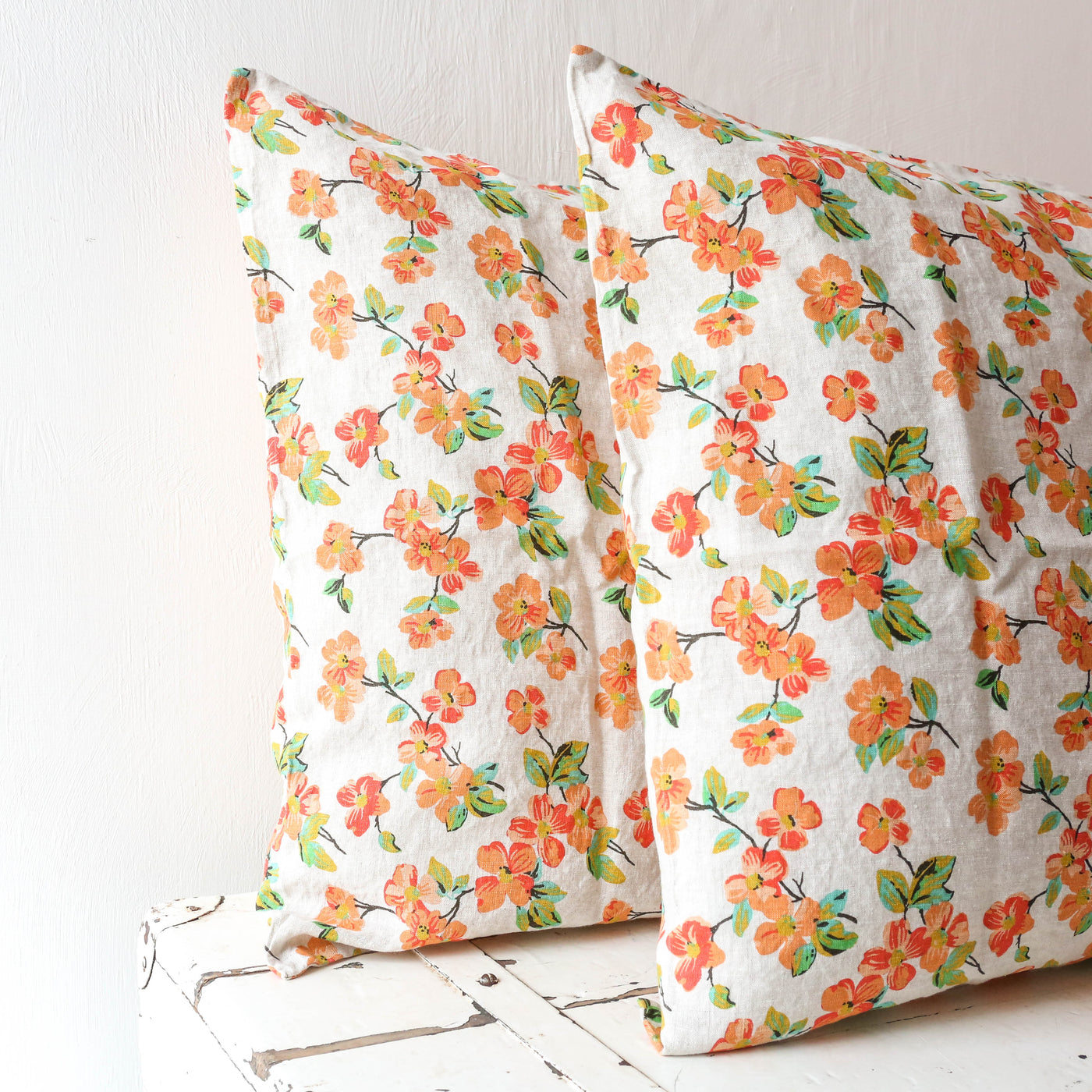 Pair of Linen Pillowcases - Elma Floral