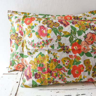 Pair of Linen Pillowcases - Marianne Floral