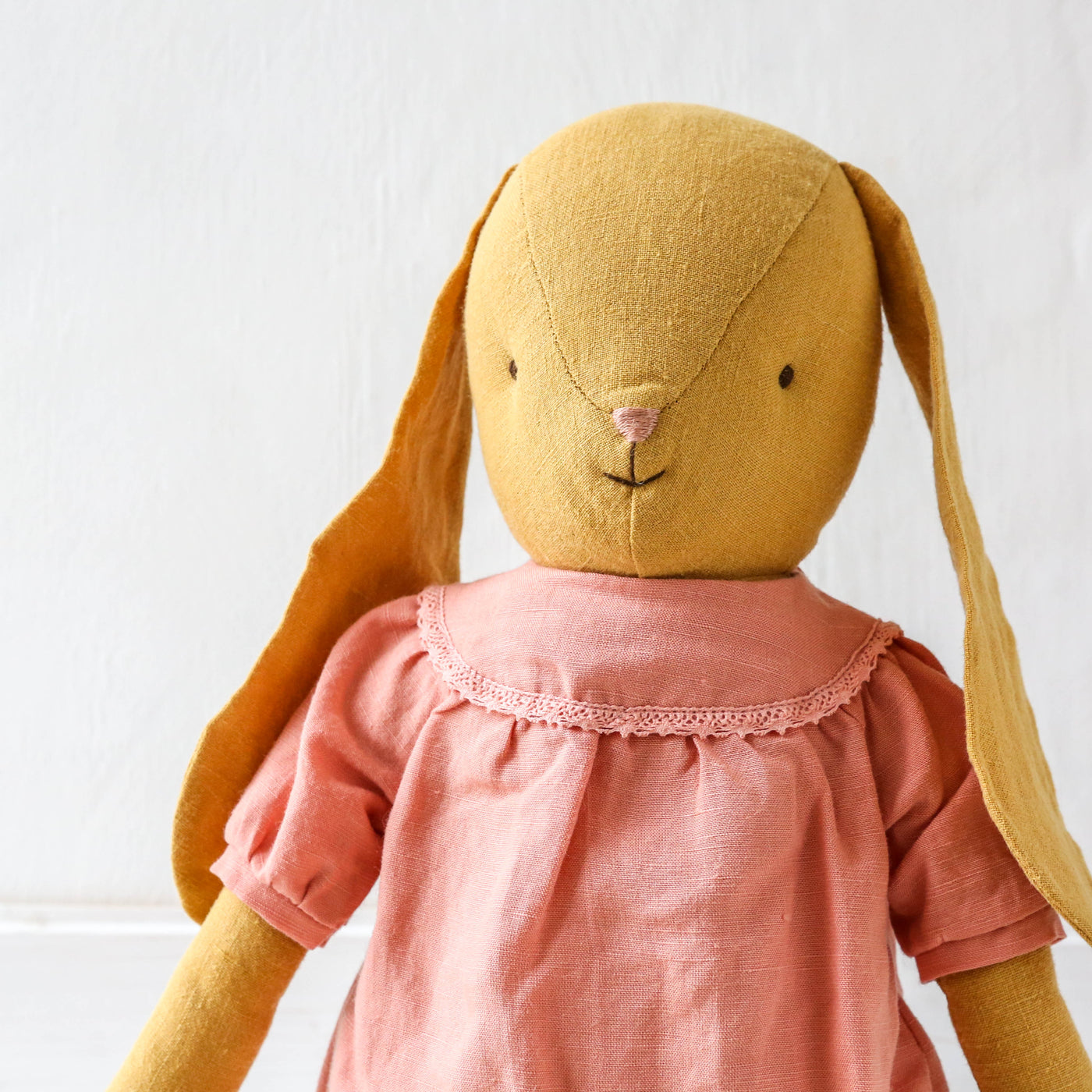 Dusty Yellow Bunny Toy with Blouse & Shorts - Size 5