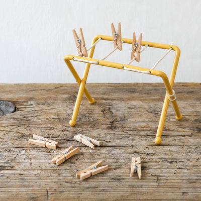 Ochre Drying Rack with Pegs by Maileg
