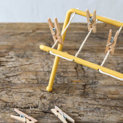 Ochre Drying Rack with Pegs by Maileg