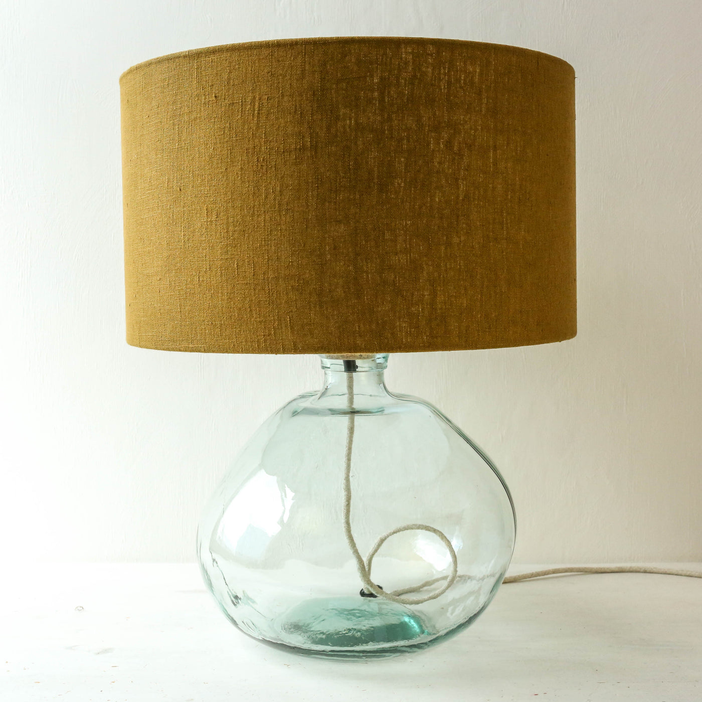 Large Recycled Glass Irregular Shape Lamp Base - Local Pickup Only