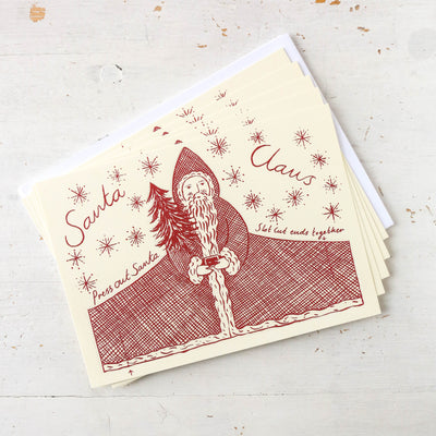 'Santa' Stand up Christmas Card Pack of 8