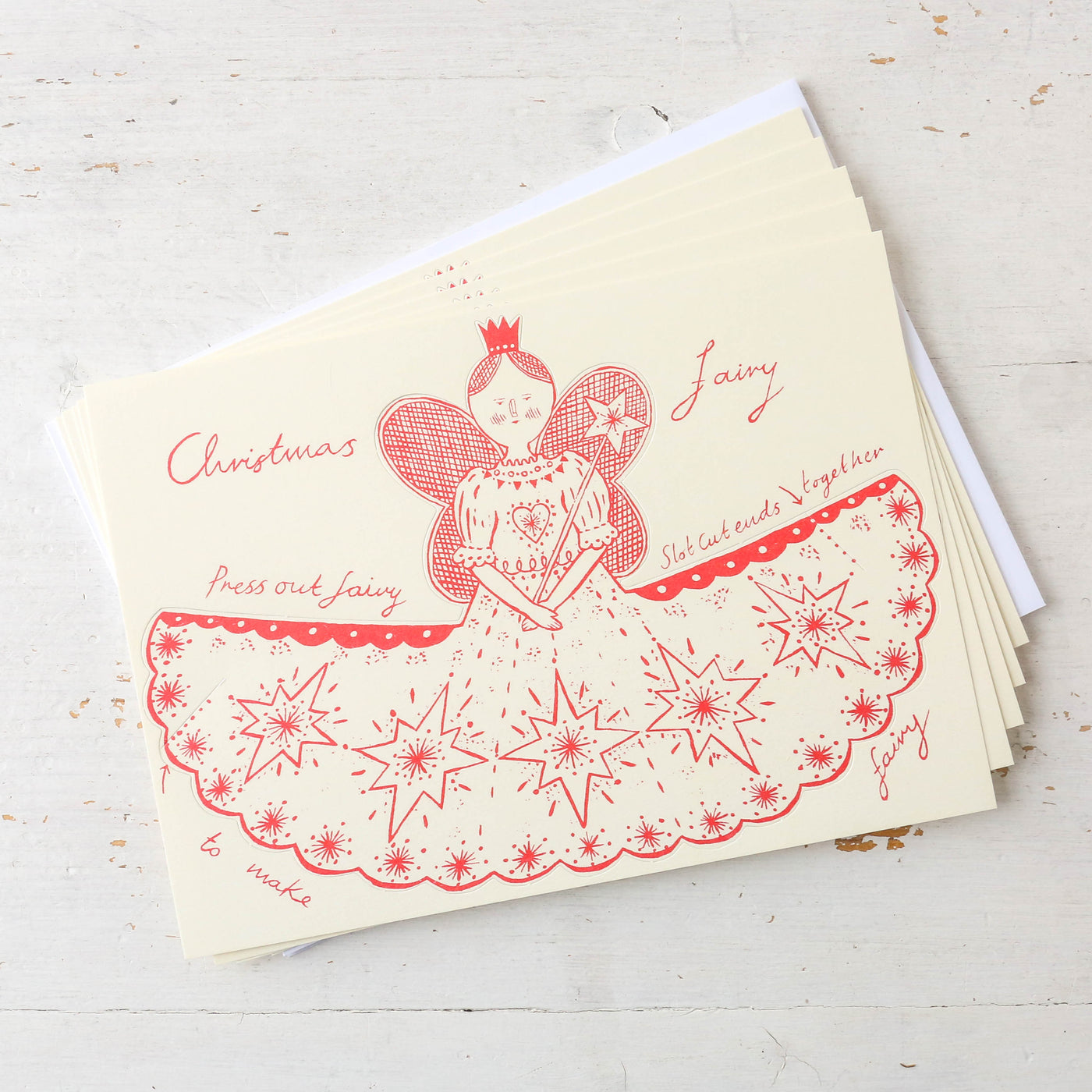 'Christmas Fairy' Stand up Christmas Card Pack of 8