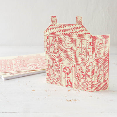 'Heritage Christmas House' Stand up Christmas Card Pack of 8