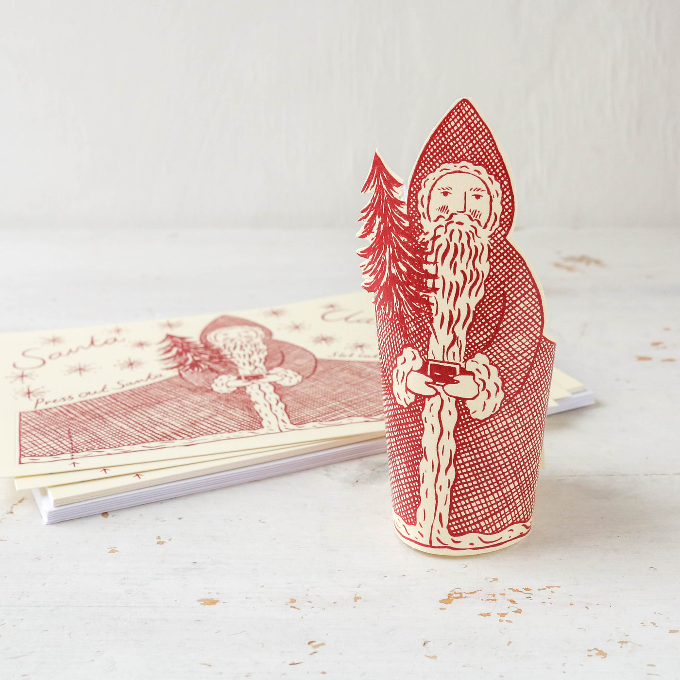 'Santa' Stand up Christmas Card Pack of 8