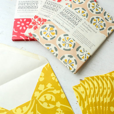 10 Cambridge Imprint Patterned Envelopes