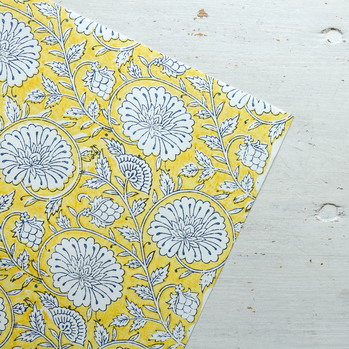 Hand Block Printed Wrap - Mughal Garden Mimosa