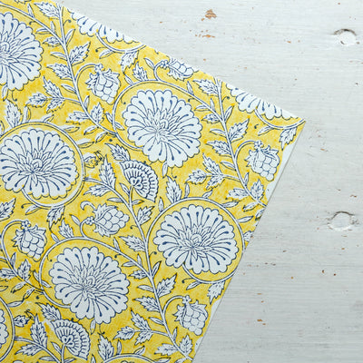 Hand Block Printed Wrap - Mughal Garden Mimosa