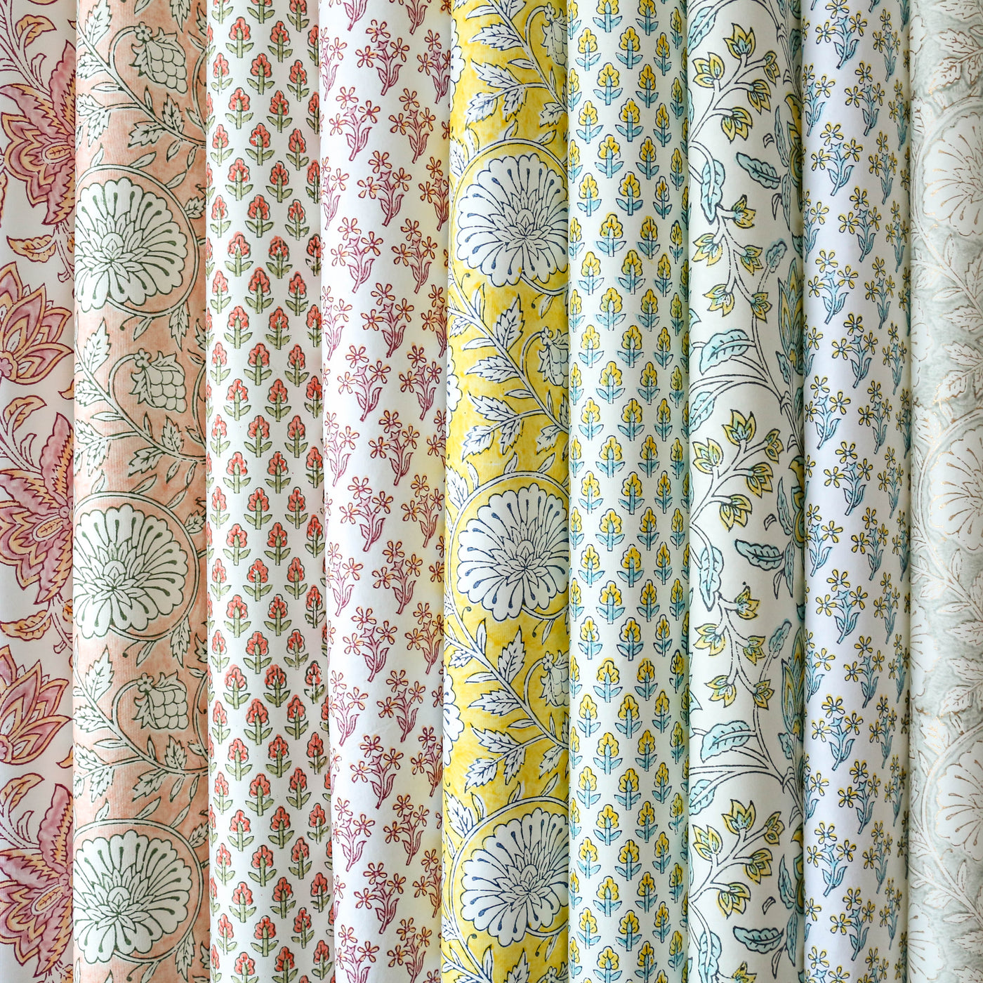 Hand Block Printed Wrap - Bouquet Zest