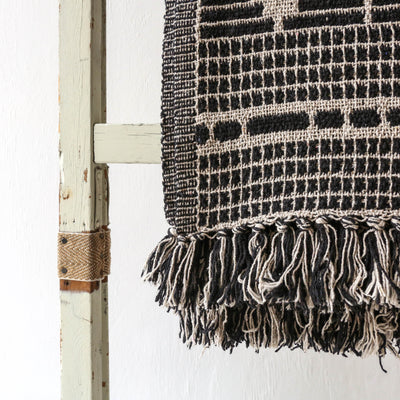 Gutte Recycled Cotton Throw - Black