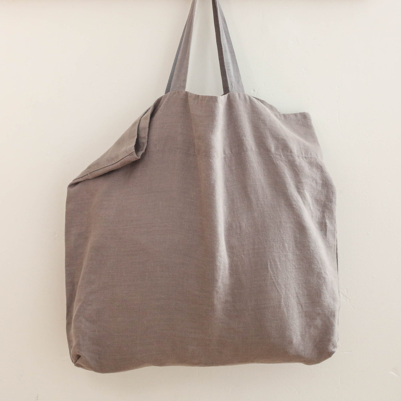 Washed Linen Shoulder Bag - Ash