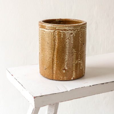 Julian Glazed Planter - Small Beige