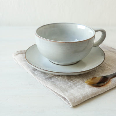 Nordic Sand Cup with Saucer - Large