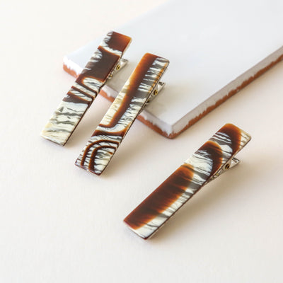 'Flora' Hair Clip Trio in Maple