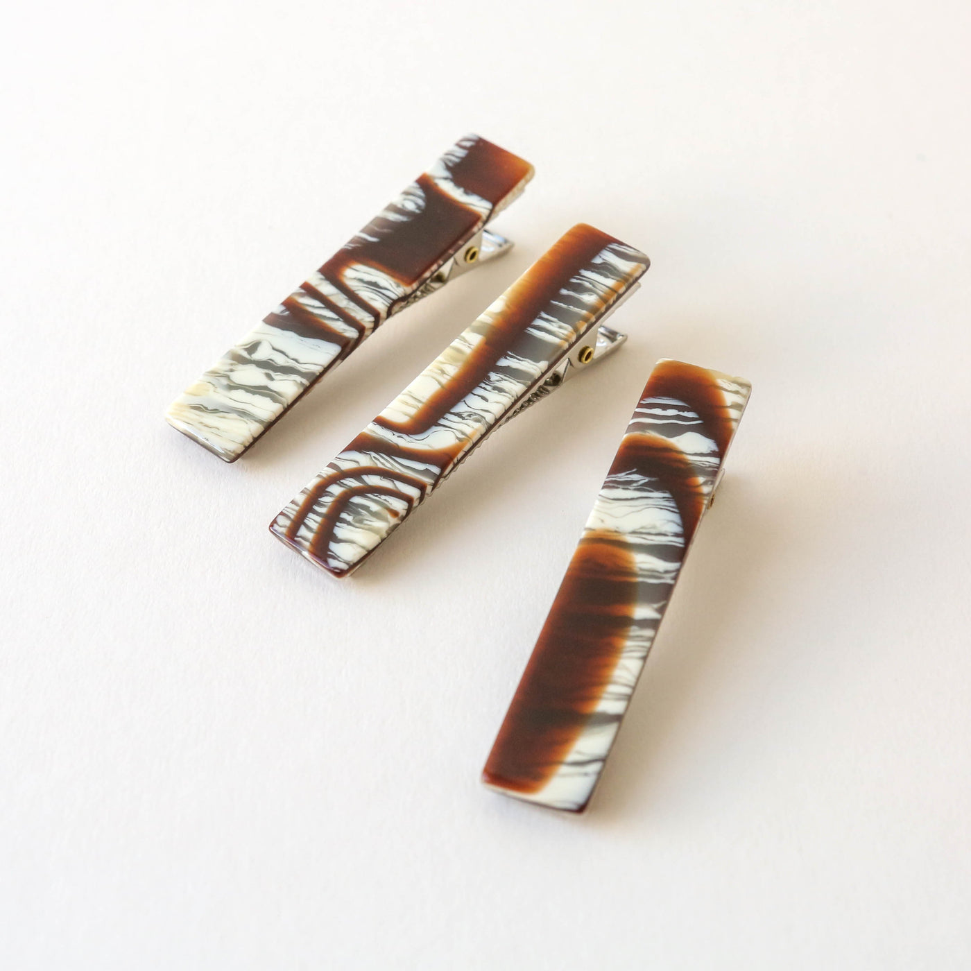 'Flora' Hair Clip Trio in Maple