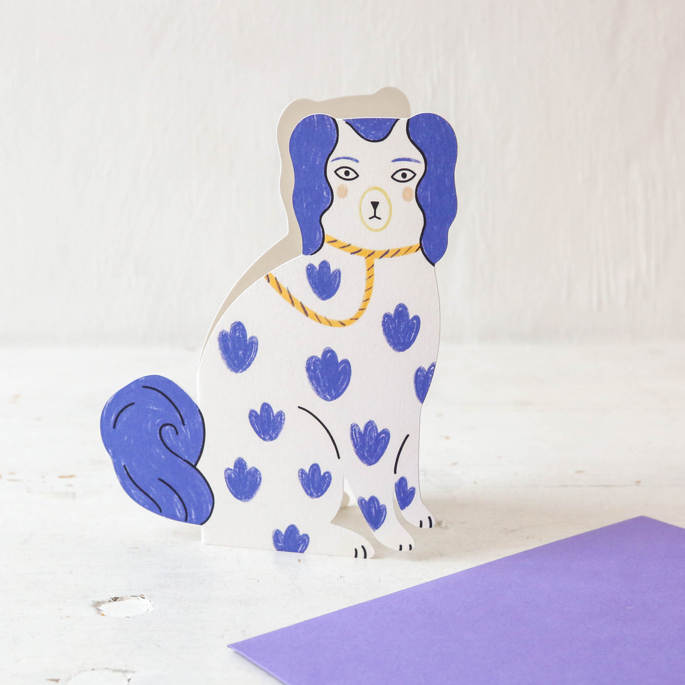 Pottery Dog Card - Blue