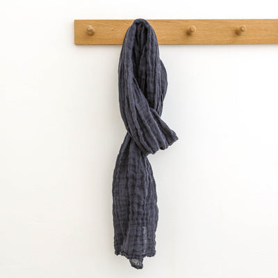 Soft Linen Scarf - Navy