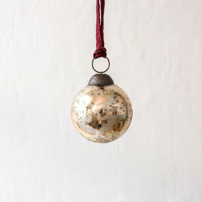 6cm Antique Gold Recycled Glass Bauble