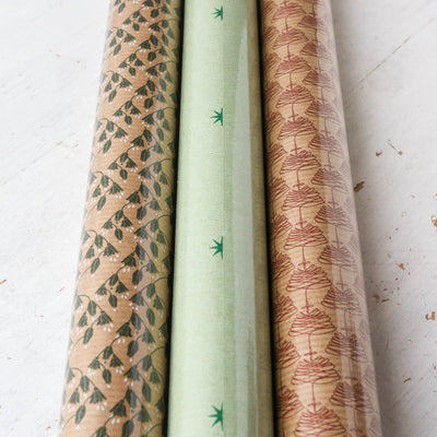 Three Rolls of Christmas Gift Wrap - Multi Patterns