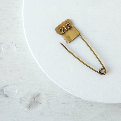 Brass Laundry Pin with Numbers