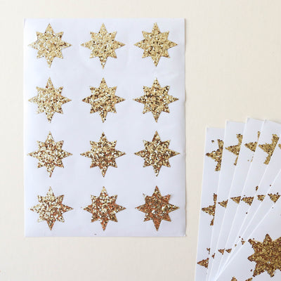 Gold Glitter Star Stickers