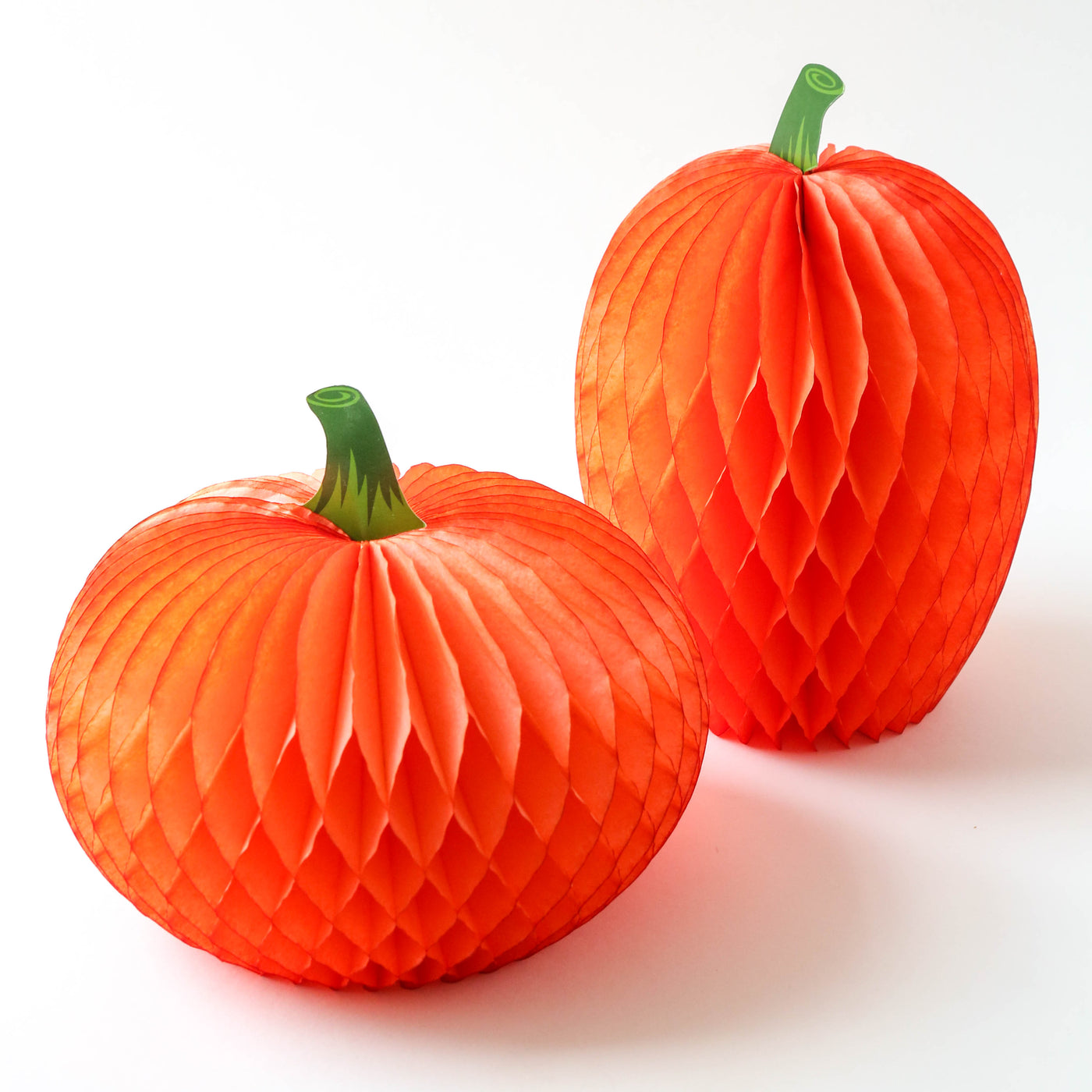 Pair of Honeycomb Halloween Pumpkins