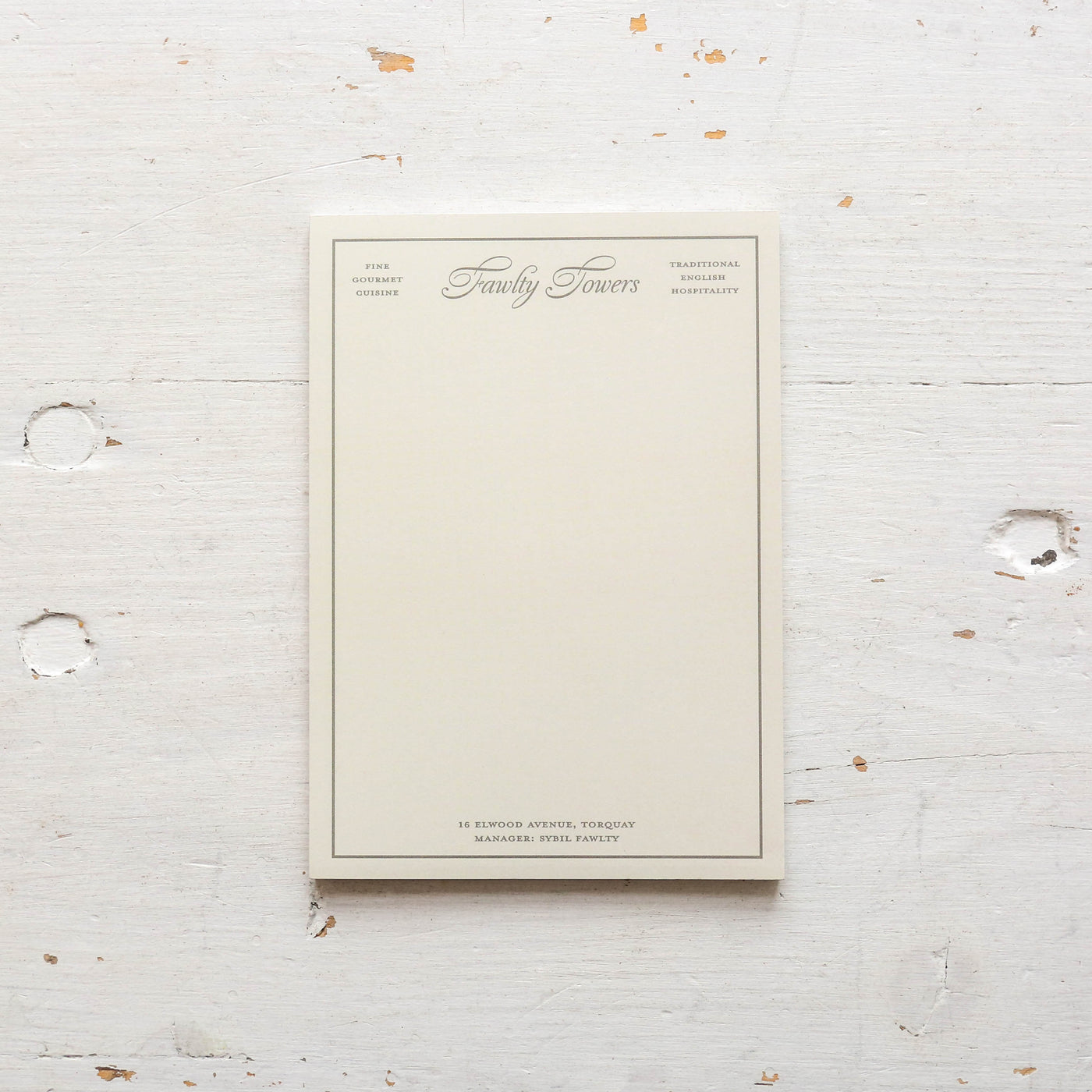 Fictional Hotel Notepad