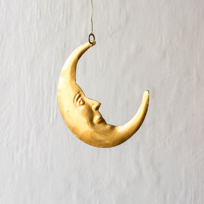 Hanging Moon Decoration - Antique Brass