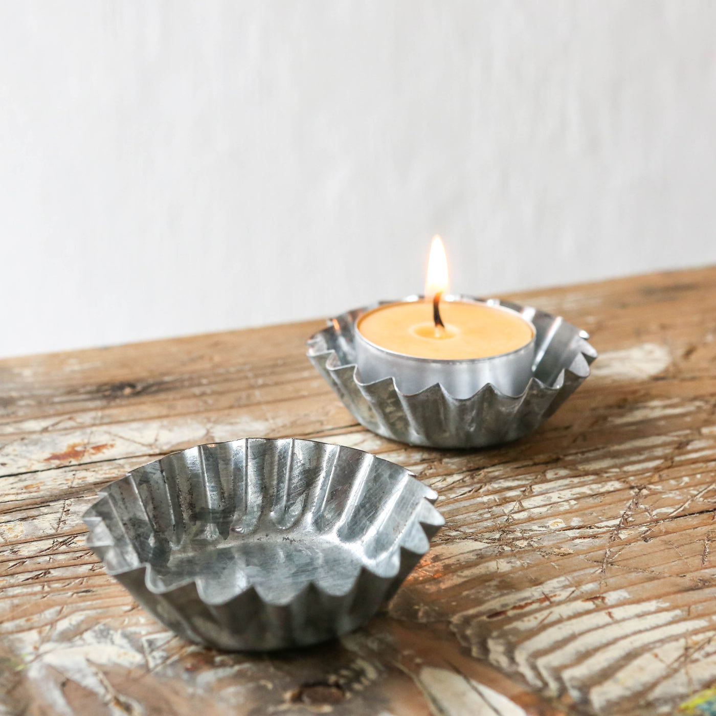 Brioche Tin Zinc Candle Holder - Tealight