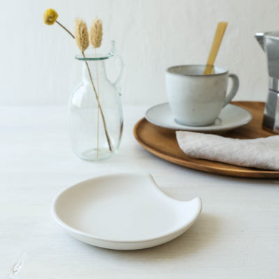 Stoneware Spoon Rest - White