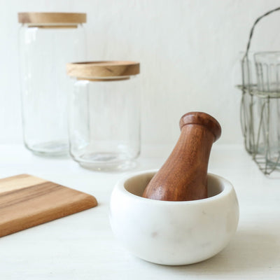 Marble Mortar & Wood Pestle